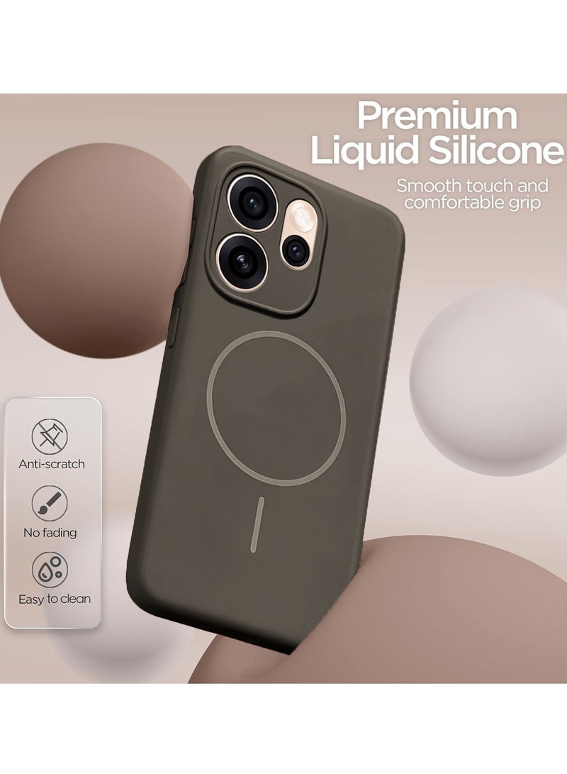 Wtech Oppo Reno15 Pro 5G 2026 Premium Liquid Silicone Compatible With Thin Magsafe Ring Case Cover (MCMPMN) - Dark Brown - Image 3